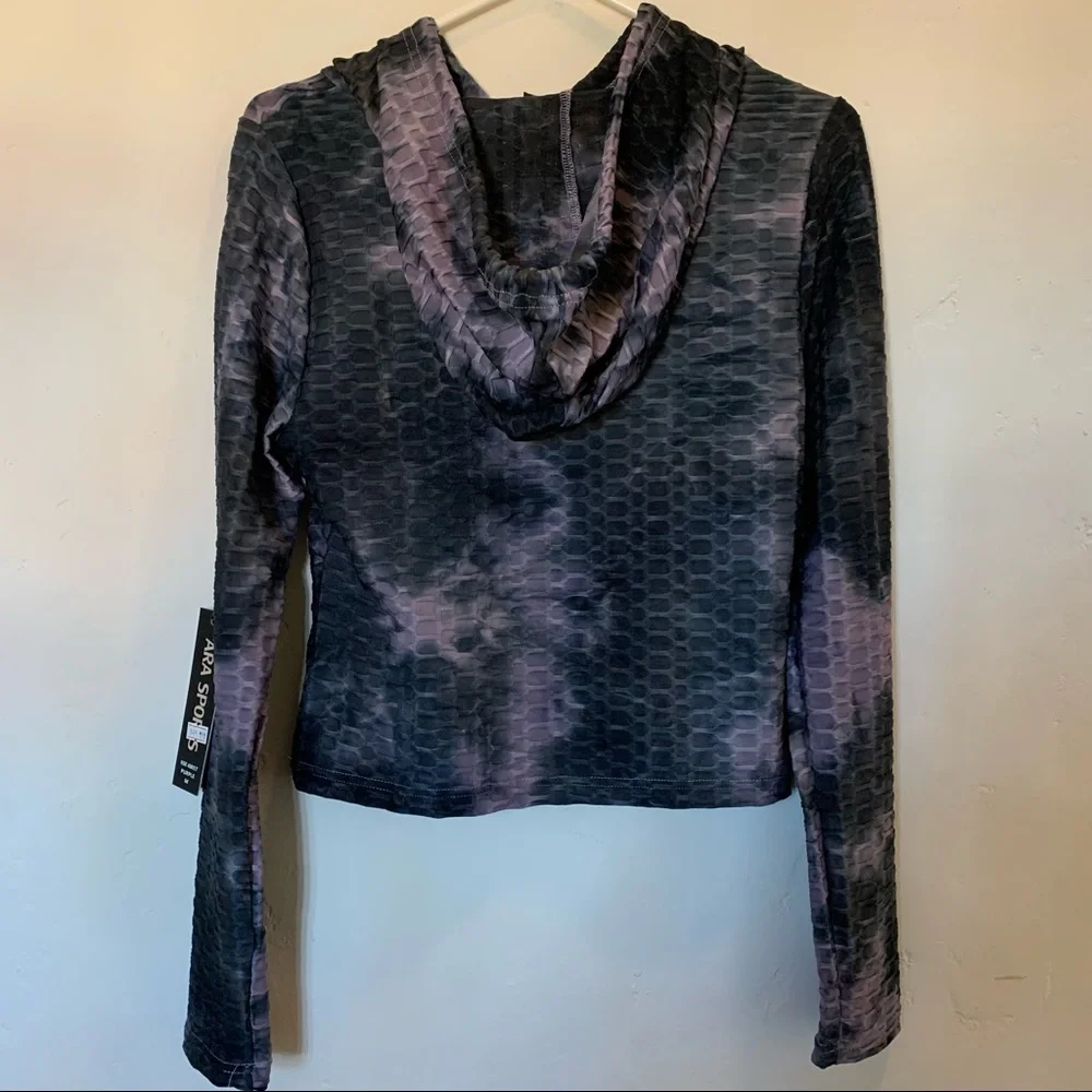 Ara Sports Waffle Weave Purple and Gray Yoga or Running Jacket Medium - Picture 4 of 11